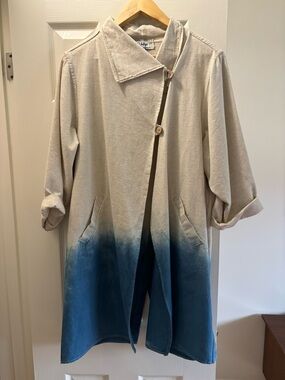 Linen and hand dyed indigo jacket